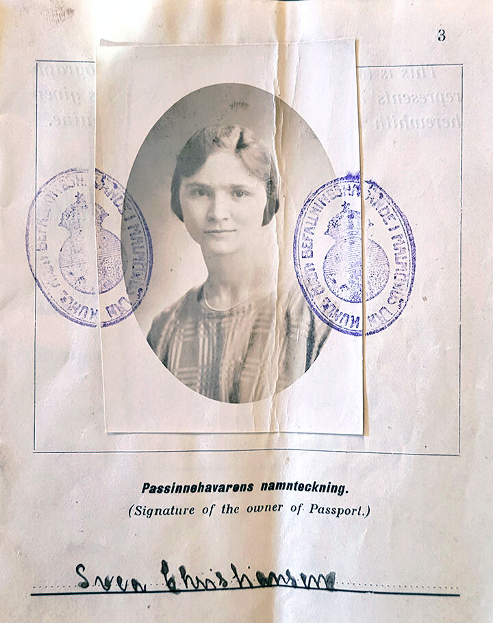 Svea Elizabeth Christiansen's passport